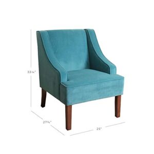 HomePop Swoop Arm Living-Room-Chairs, Velvet Teal