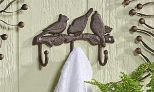 cast iron birds on a branch triple wall hook