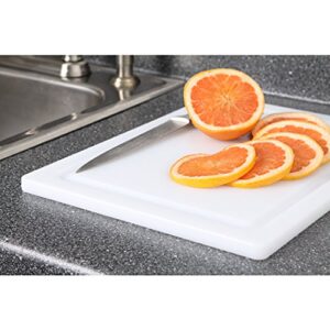 Dexas NSF Approved Poly Cutting Board with Juice Well, 12 x16 x 5/8", White