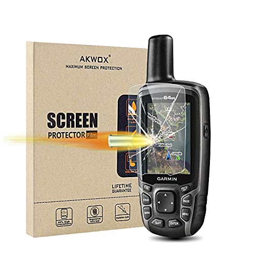 AKWOX (Pack of 4) Tempered Glass Screen Protector for Garmin GPSMAP 62 64 64s 64st, 0.3mm 9H Hard Scratch-resistant Protective Film for GPSMAP 62 62s 62sc 62st 62stc 64 64s 64st GPS