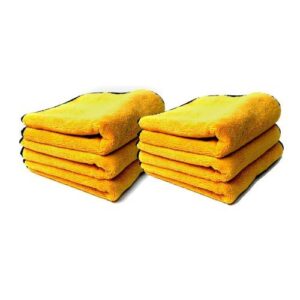 bbnmore professional grade premium microfiber towels, gold (16 in. x 16 in.) (pack of 6)