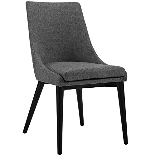 Modway Viscount Mid-Century Modern Upholstered Fabric Two Kitchen and Dining Room Chairs in Gray