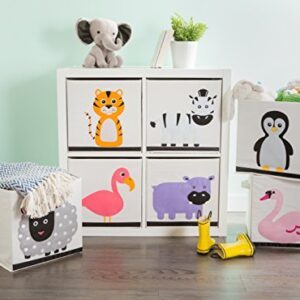 E-Living Store Collapsible Storage Bin Cube for Bedroom, Nursery, Playroom and More 13x13x13" - Tiger