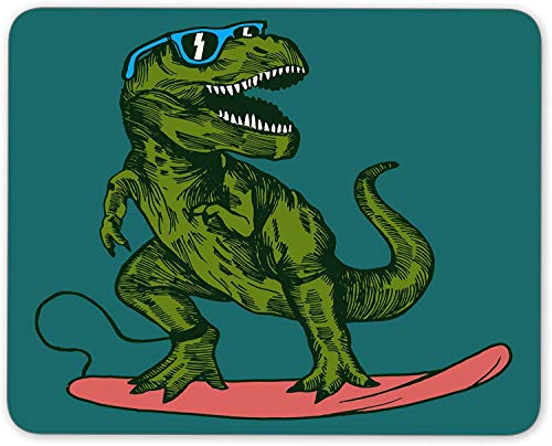 ABin Happy Dinosaur Surfer Wearing Sunglasses Drawing Mouse pad Gaming Mouse pad mice pad Mouse pad The Office mat Mousepad Nonslip Rubber Backing