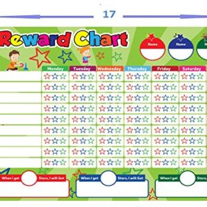 Magnetic Behavior/Star/Reward Chore Chart, One or Multiple Kids, Toddlers, Teens 17" x 13", Premium Dry Erase Surface, Flexible Chart with Full Magnet Backing for Fridge, Teaches Responsibility!