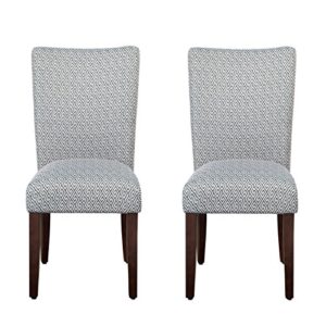 homepop parsons classic upholstered accent dining chair, set of 2, shades blue