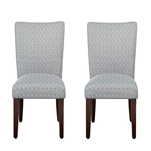 HomePop Parsons Classic Upholstered Accent Dining Chair, Set of 2, Shades Blue