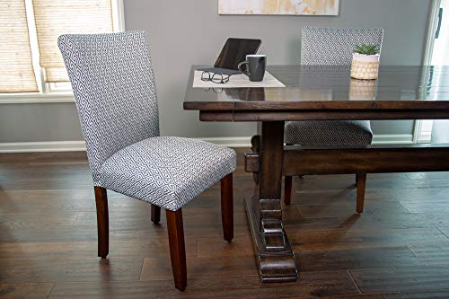 HomePop Parsons Classic Upholstered Accent Dining Chair, Set of 2, Shades Blue