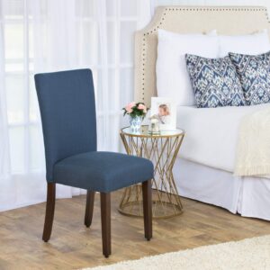 HomePop Parsons Classic Upholstered Accent Dining Chair, Single Pack, Dark Blue