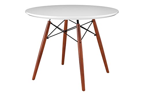 Eiffel Large Round Dining Table, Walnut Stain Legs