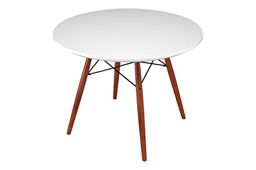 Eiffel Large Round Dining Table, Walnut Stain Legs