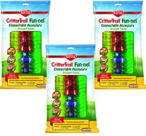 kaytee 3 count crittertrail fun-nels tubes value packs, 5 tubes and 4 connector rings each
