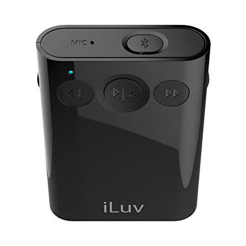 iLuv (i111BT) 2-Way Bluetooth Stereo Audio Receiver with Splitter Adapter; Features Dual Volume & Mute Control, Built-in Mic for Hands Free Calls and Supports Siri & Google Assistant Voice Command