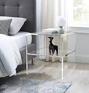 onelux 1626 acrylic bedside nightstand with additional shelf,lucite occasional sofa tables