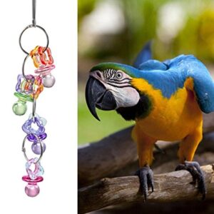 Hypeety Acrylic Parrot Chew Swing Bird Toys for Macaw Parakeet Finch Cockatiel Conure Greys Budgies Bird Cage Toy Hanging Birds Rope Toys