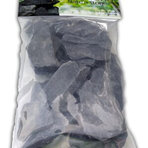 Natural Slate Stone -1 to 3 inch Rocks for Miniature or Fairy Garden, Aquarium, Model Railroad & Wargaming (2)