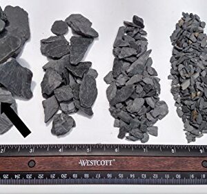 Natural Slate Stone -1 to 3 inch Rocks for Miniature or Fairy Garden, Aquarium, Model Railroad & Wargaming (2)