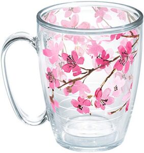tervis made in usa double walled sakura japanese cherry blossom insulated tumbler cup keeps drinks cold & hot, 16oz mug, classic - unlidded