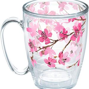 Tervis Made in USA Double Walled Sakura Japanese Cherry Blossom Insulated Tumbler Cup Keeps Drinks Cold & Hot, 16oz Mug, Classic - Unlidded