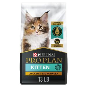 purina pro plan grain free, high protein, natural dry kitten food, chicken & egg formula - 13 lb. bag