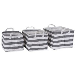 dii cotton/polyester pe coated assorted laundry bins, assorted small bins, gray