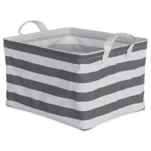 DII Cotton/Polyester PE Coated Assorted Laundry Bins, Assorted Small Bins, Gray