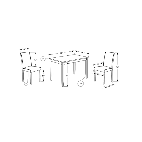 Monarch Specialties , Dining Set Set, Parson Chairs, Black/Grey, 3pcs