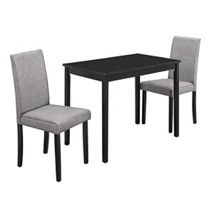 monarch specialties , dining set set, parson chairs, black/grey, 3pcs
