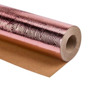 wrapaholic wrapping paper roll - basics glossy rose gold for birthday, holiday, wedding, baby shower wrap - 30 inch x 16.5 feet