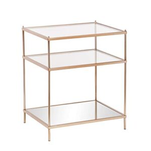 southern enterprises knox glam mirrored, side table, gold