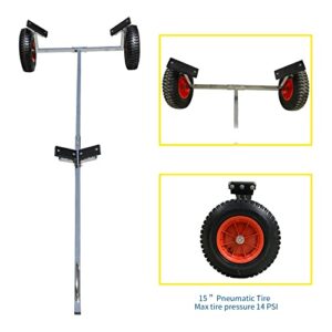 BRIS Stainless Steel Boat Launching Wheels Hand Dolly for Small Inflatable Boat Trailer