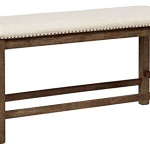 Signature Design by Ashley Morriville Counter Height Upholstered Dining Room Bench, Brown