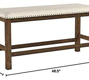 Signature Design by Ashley Morriville Counter Height Upholstered Dining Room Bench, Brown