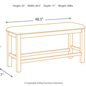 Signature Design by Ashley Morriville Counter Height Upholstered Dining Room Bench, Brown