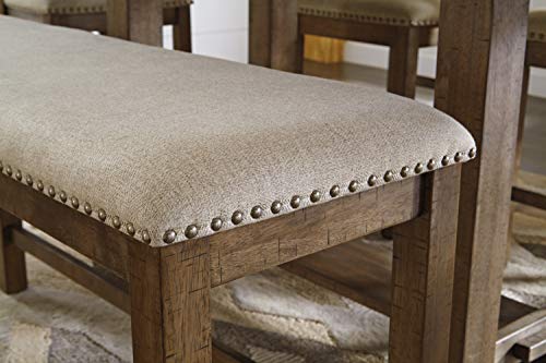 Signature Design by Ashley Morriville Counter Height Upholstered Dining Room Bench, Brown