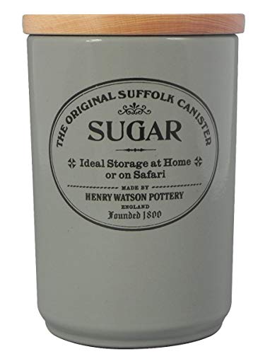 Henry Watson Airtight Sugar Canister in Dove Grey, Made in England