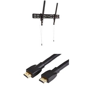 amazon basics heavy-duty tilting tv wall mount for 37-inch to 80-inch tvs & high-speed hdmi cable - 15 feet (latest standard)