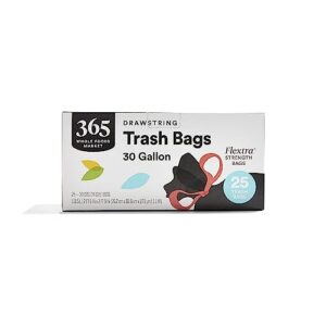365 by whole foods market, flexible drawstring trash bags 30gl, 25 count