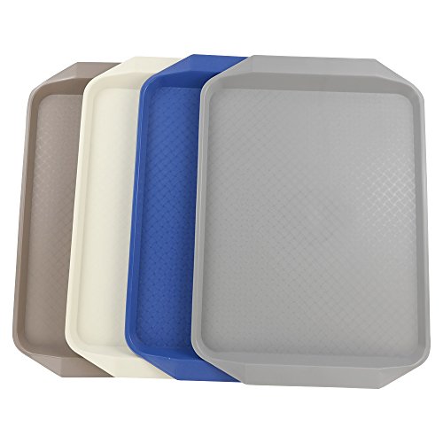 Ggbin Plastic Cafeteria Serving Trays - 12" x 16.8", Set of 4 Fast Food Serving Trays