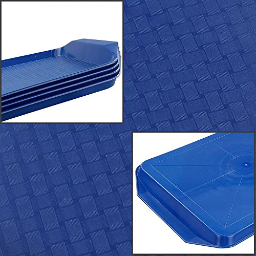 Ggbin Plastic Cafeteria Serving Trays - 12" x 16.8", Set of 4 Fast Food Serving Trays