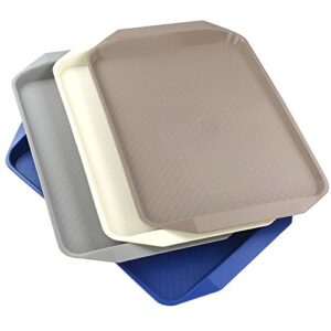 Ggbin Plastic Cafeteria Serving Trays - 12" x 16.8", Set of 4 Fast Food Serving Trays