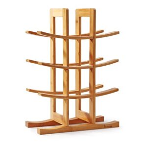 Mosa Natural Bamboo 12 Bottle Wine Rack (11.8" X 5.7" X 16.3"), Wood Wine Rack Countertop Wooden Wine Accessories