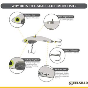 SteelShad - Original Series (3/8 oz) Perch - Bass Fishing Lures - Lipless crankbait for Freshwater Fishing - Long Casting Blade Bait Perfect for Bass, Walleye, Trout