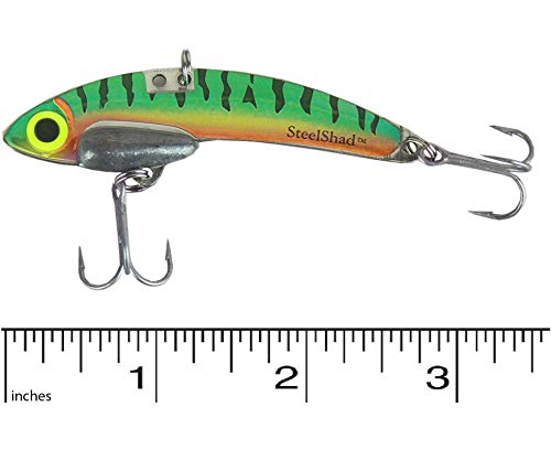 SteelShad - Original Series (3/8 oz) Perch - Bass Fishing Lures - Lipless crankbait for Freshwater Fishing - Long Casting Blade Bait Perfect for Bass, Walleye, Trout