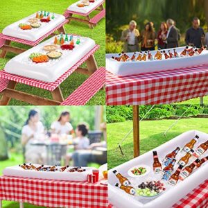 Inflatable Serving Bar Salad Ice Tray Food Drink Containers - BBQ Picnic Pool Party Supplies Buffet Luau Cooler,with a Drain Plug