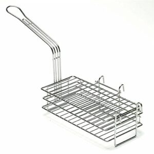 pronto products red handled stainless steel turnover/burrito fry basket - 12 1/2"l x 6"w x 4 5/8"d