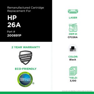 Clover Remanufactured Toner Cartridge Replacement for HP CF226A (HP 26A) | Black