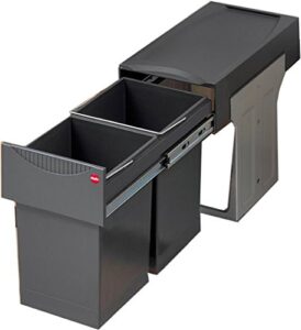 hafele trash can pull out - hailo easy cargo 30, 2 x 4 gallons capacity, 88 lbs weight capacity