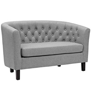 modway eei-2614 prospect upholstered contemporary modern loveseat in light gray