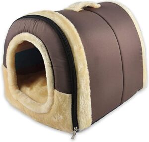 anppex indoor dog house, large dog cave bed, outdoor cat house insulated igloo dog house covered dog bed